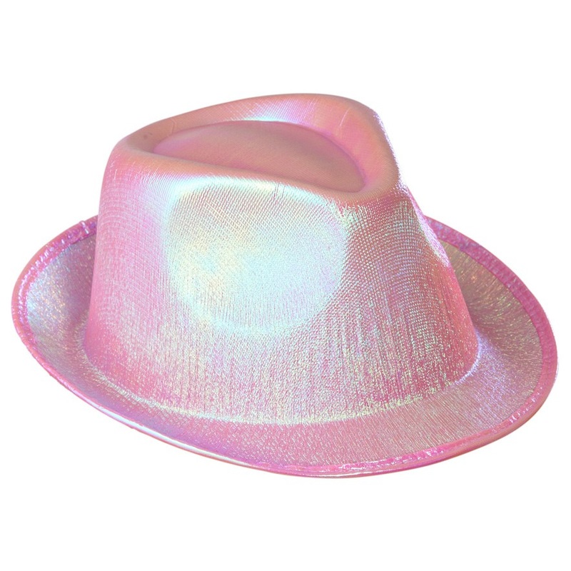Pink glamor fedora hat