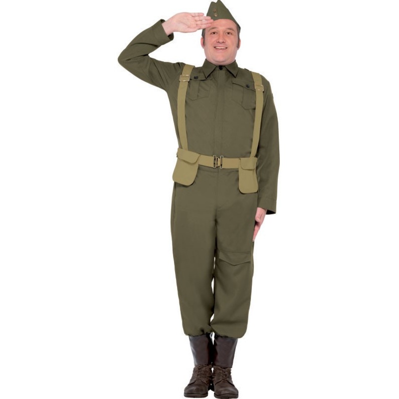 Retro private soldier mens costume M
