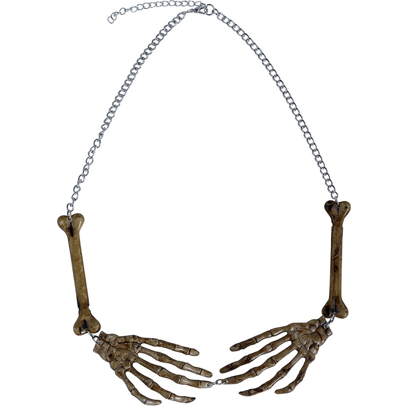 Skeleton hands necklace