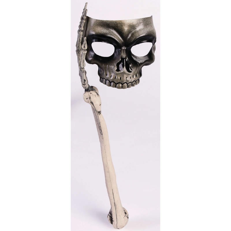 Skull half mask with bone stick
