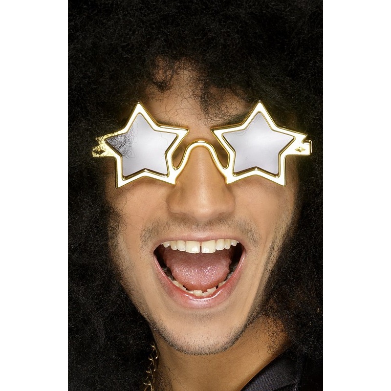 Stars disco party glasses gold