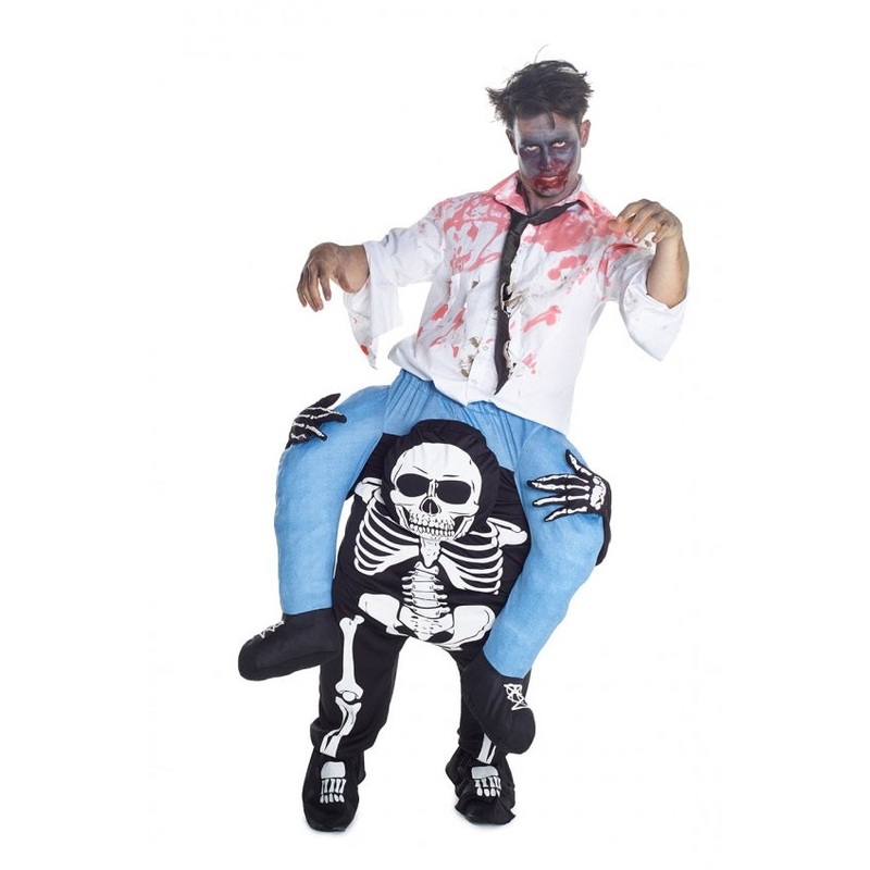 Tricky piggyback skeleton costume