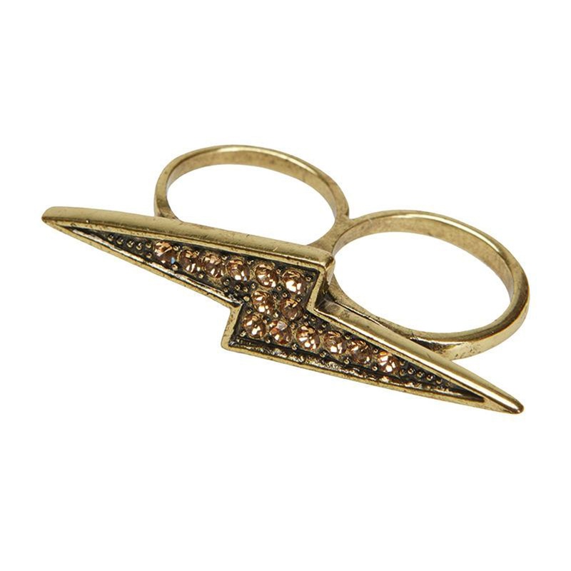 80s lightning ring gold