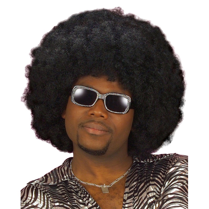 Afro wig black unisex 70s style