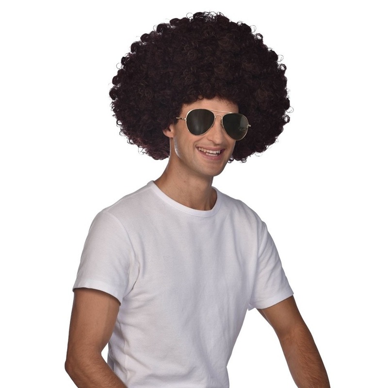 Brown Afro wig Disco Fever