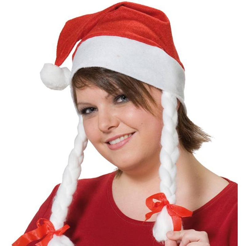 Christmas ladies pigtail hat