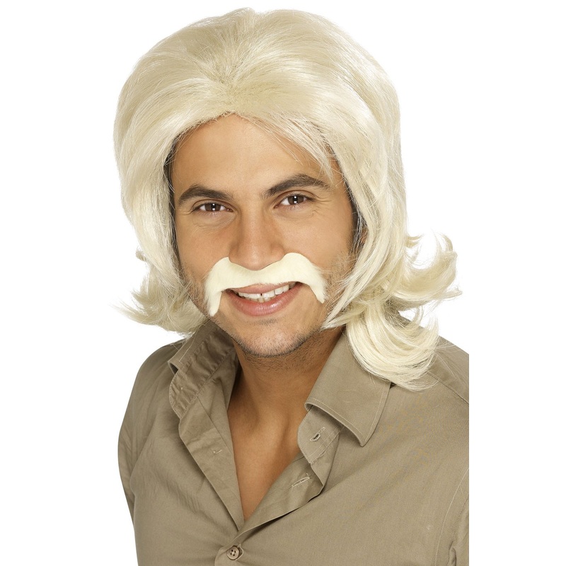 White 70s retro wig