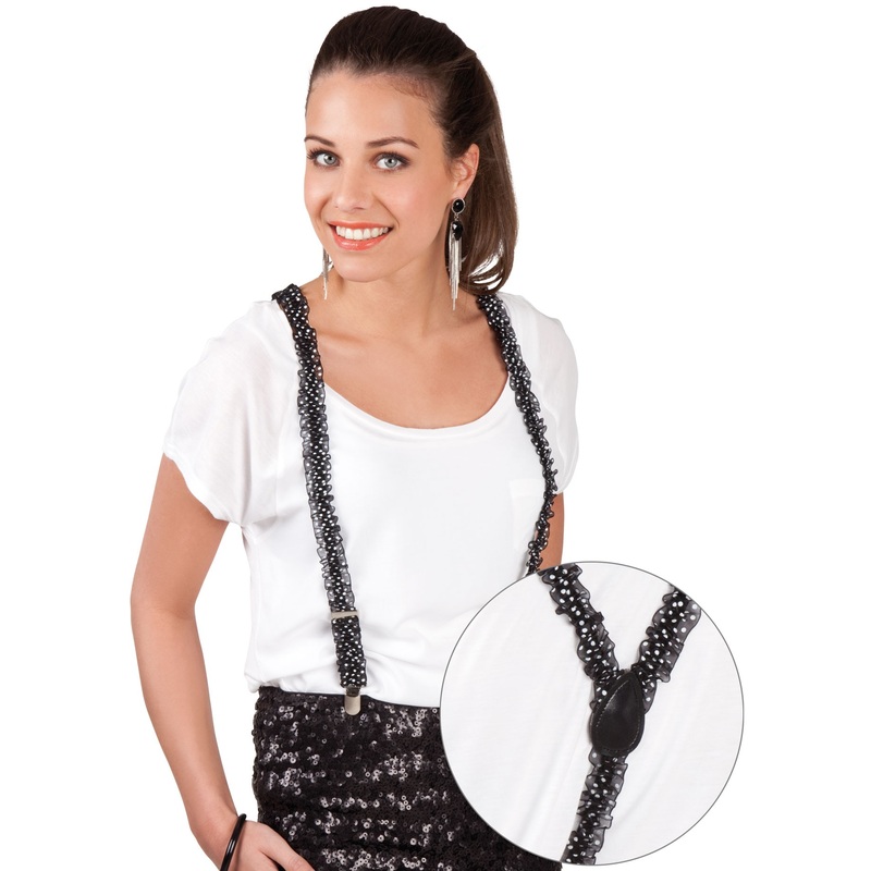 1950s suspenders with dots and ruffles