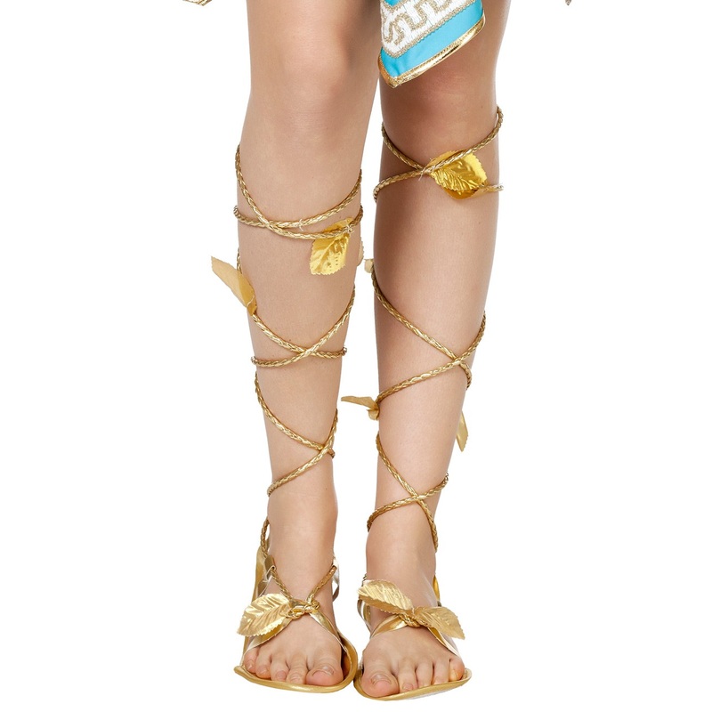 Antique leaves Roman sandals gold