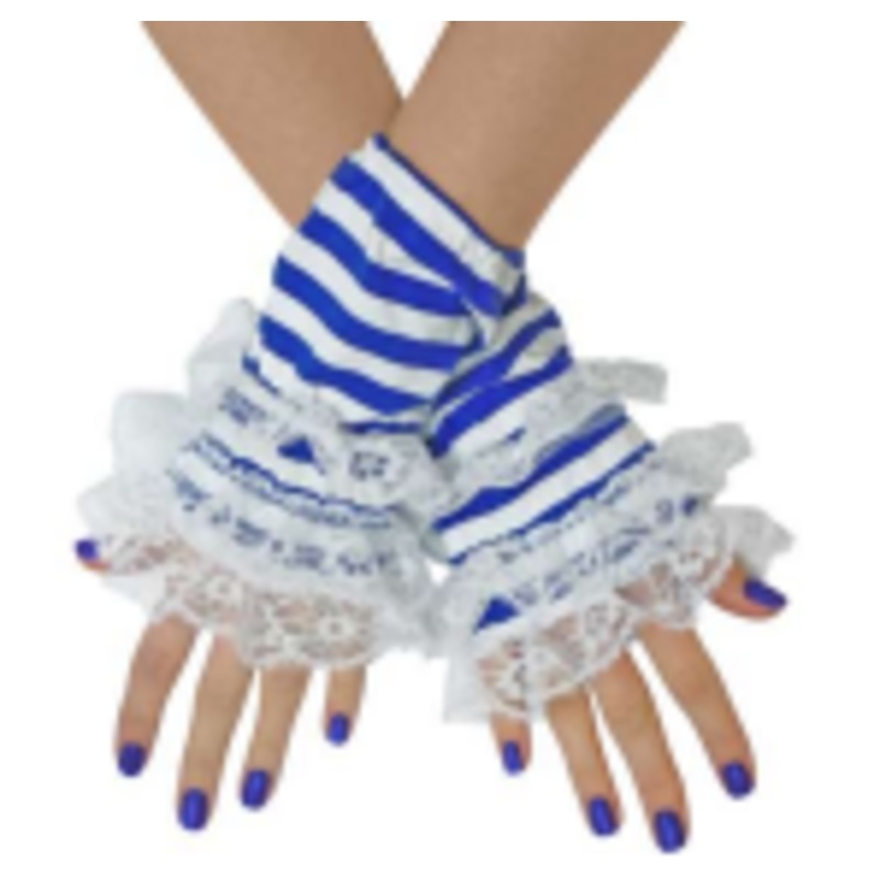 Hand warmers blue-white striped One-Size