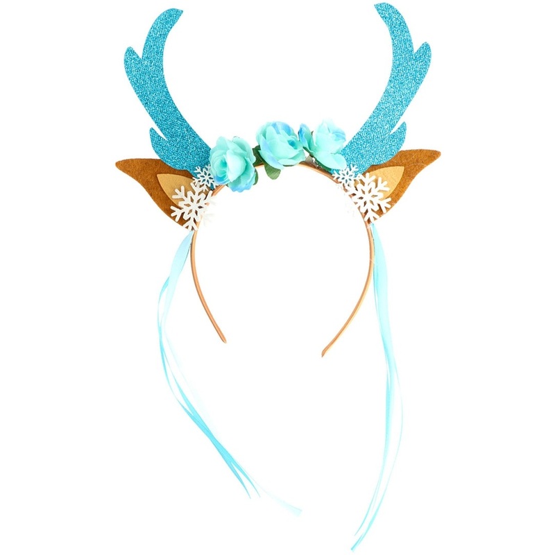 Reindeer Ice Crystal & Flowers Headband