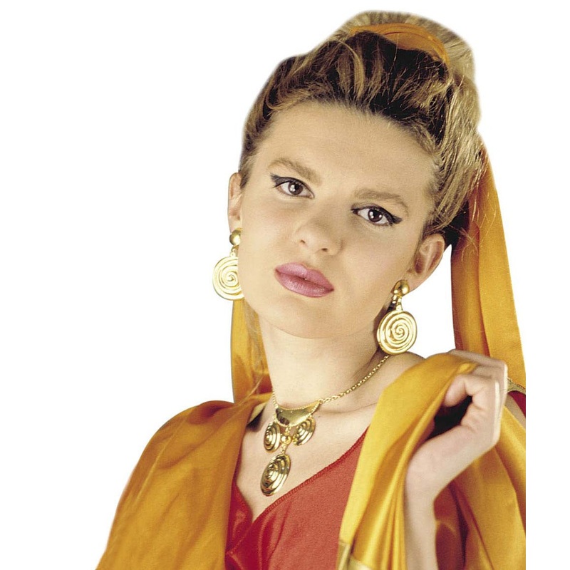 Roman costume necklace & earrings in a set