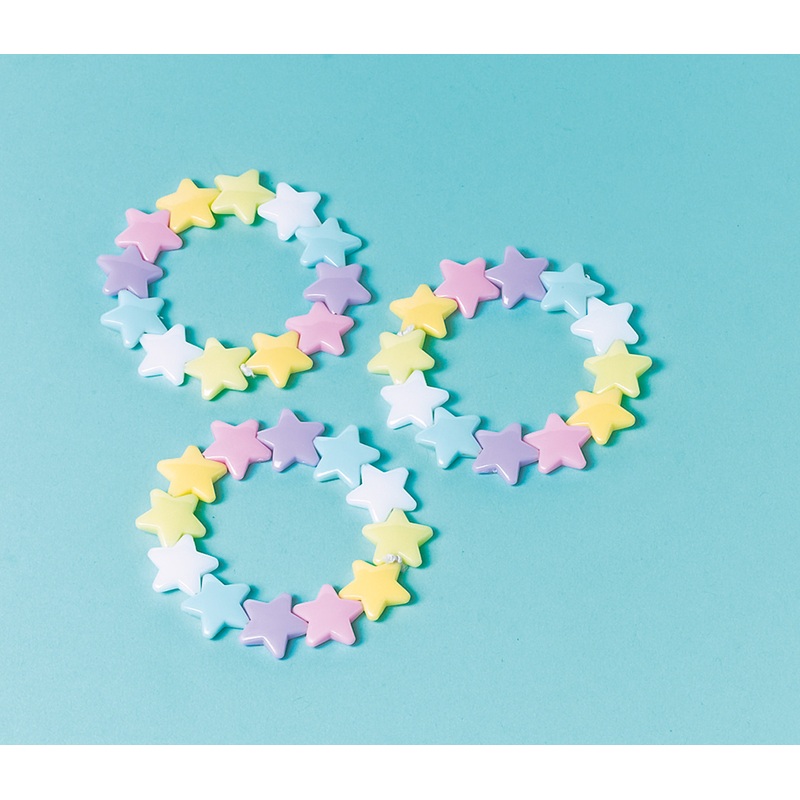 Charming star bracelets multicolored 12 pieces