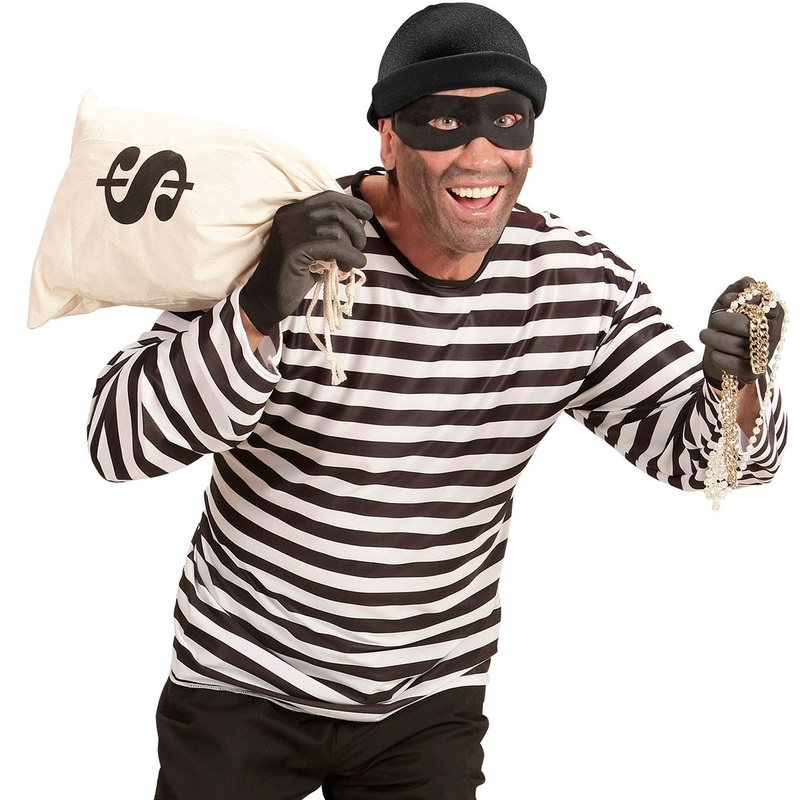 Crook bank robber mens costume M-L