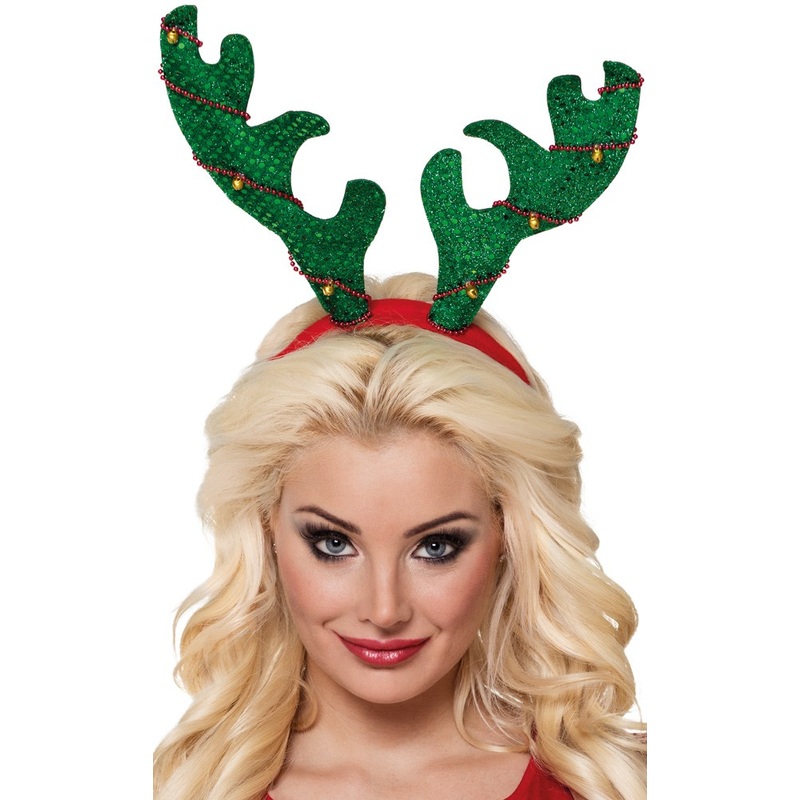 Glitter bells antlers Christmas headband