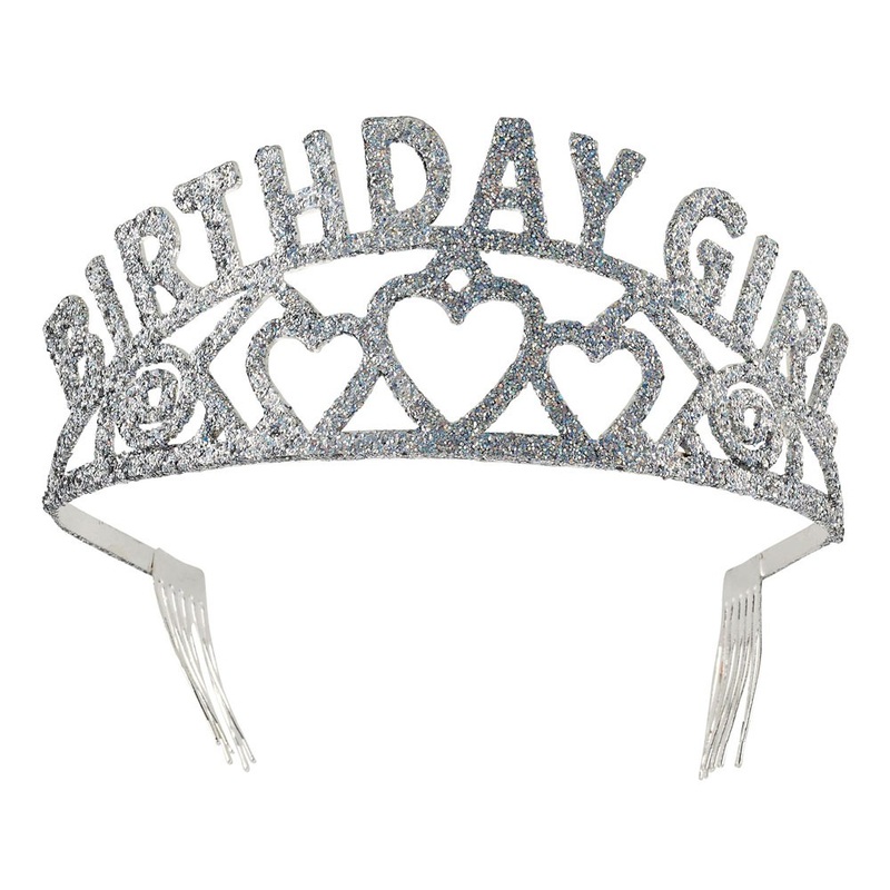 Glitter birthday girl crown