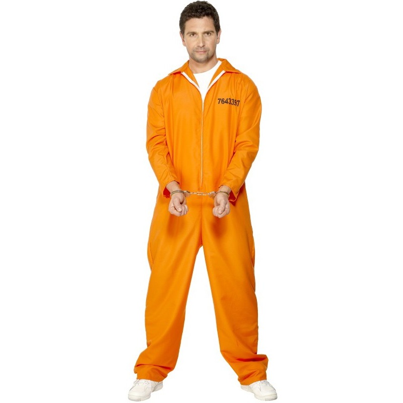 Halloween costume convict prison orange M