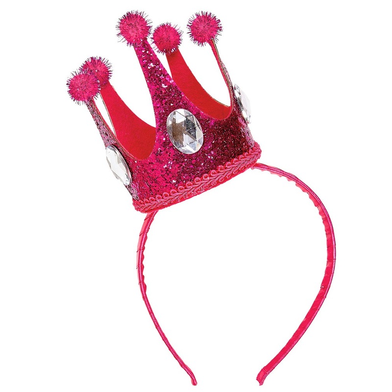 Headband with pink mini crown