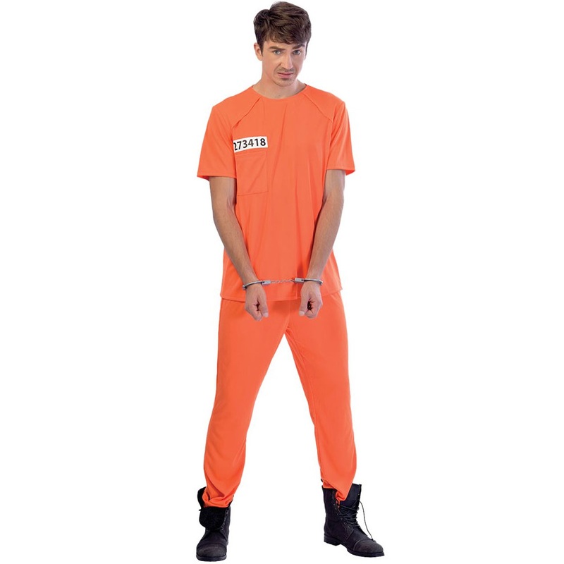 Knacki convict costume for men in orange M-L