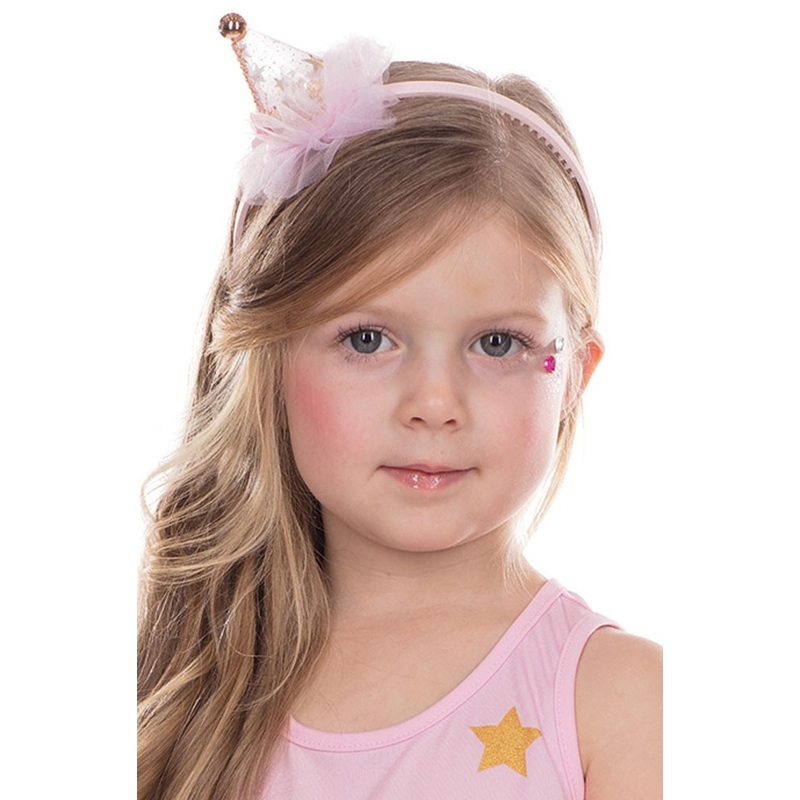 Pink headband with tulle for children and adults