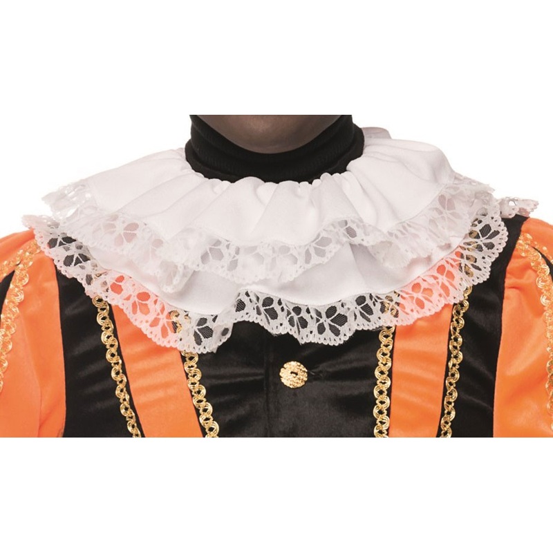 White ruffle collar with lace