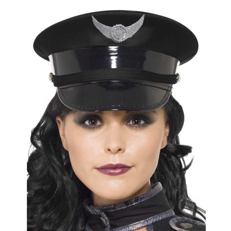 Black officer hat