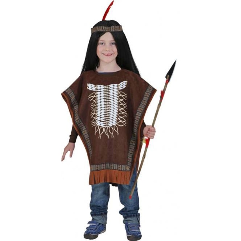 Brown Apache children's poncho