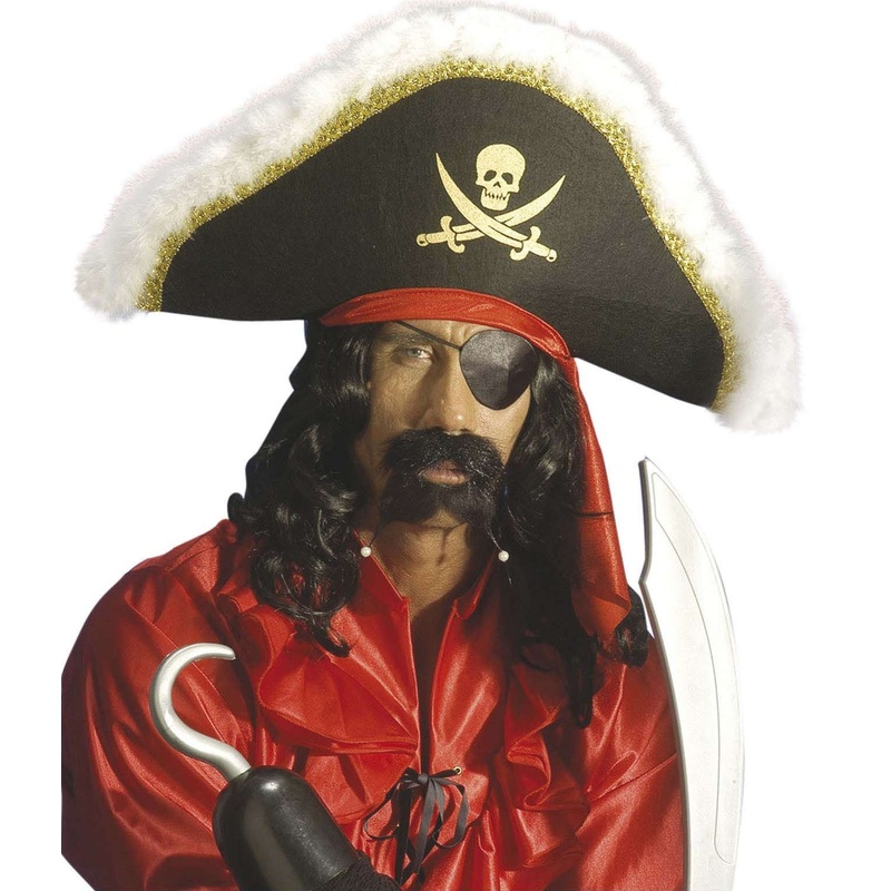 Elegant pirate hat with plush trim