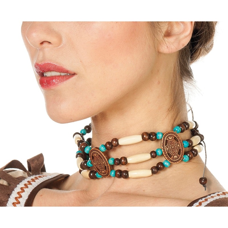 Indian necklace with wooden beads