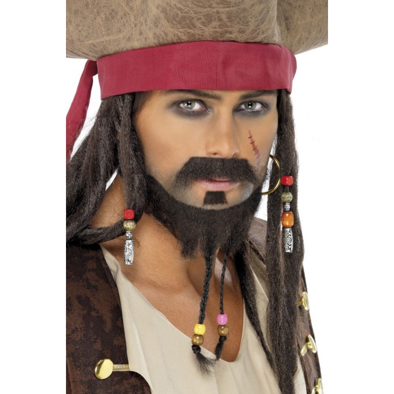 Pirate Beard With Beads Set of 3 pieces