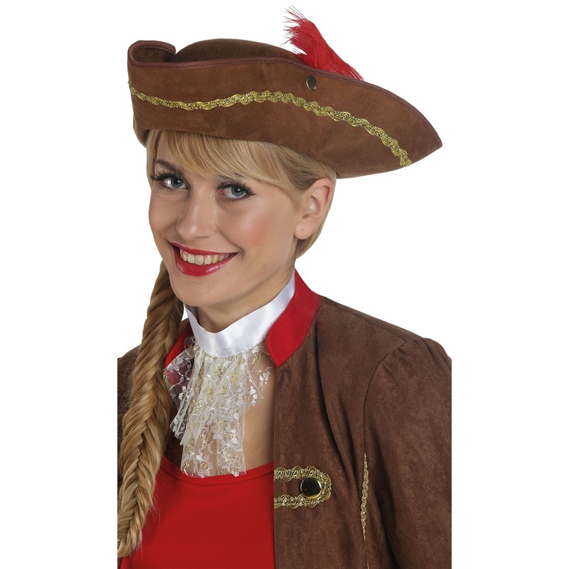 Pirate hat tricorn style brown