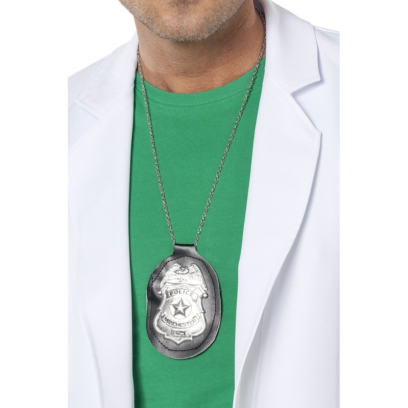 Police badge on necklace