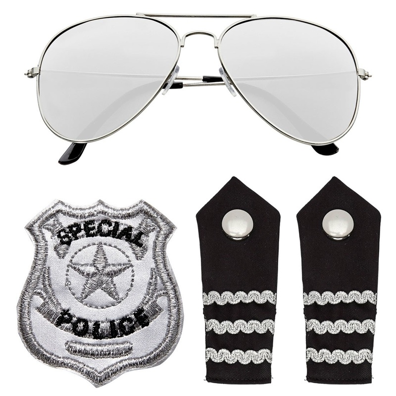Police officer costume set 3 pieces