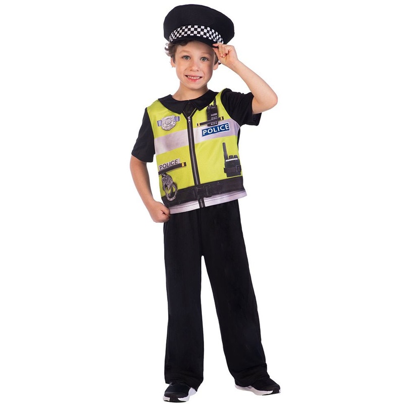 Recycled Police Officer costume for children