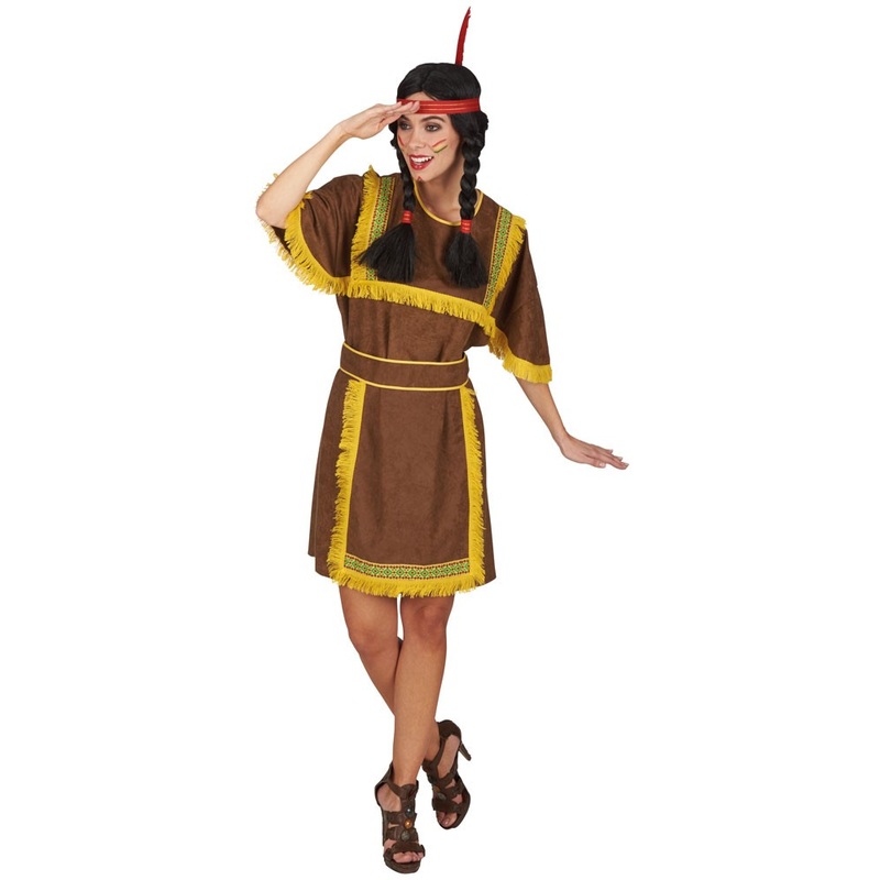 Yellow Feather Indian Ladies Costume 36-38