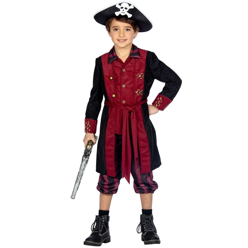 Bordeaux red pirate costume for boys 116