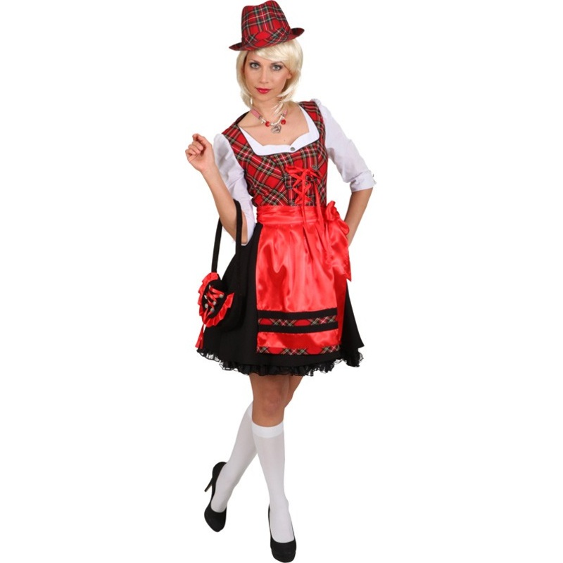Dirndl Antonia checked in red and black 36