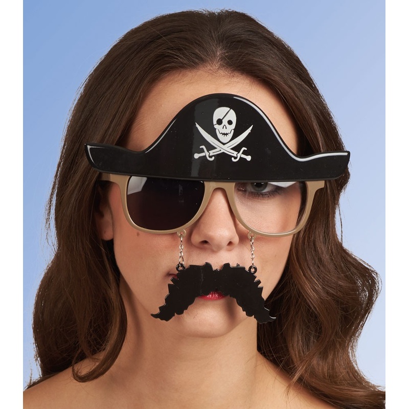 Funny pirate glasses with hat and beard