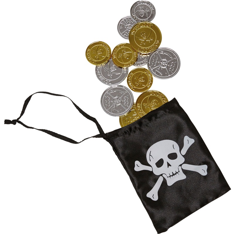 Gold coins pirate bag