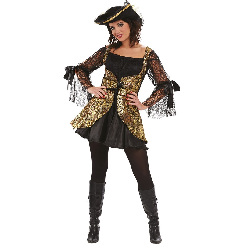 Golden pirate costume for women 36