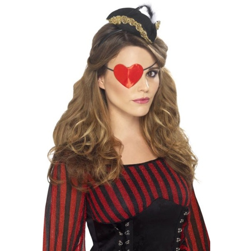 Heart-shaped eye patch red