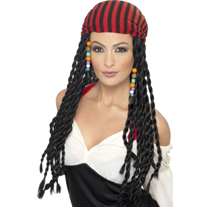 Pirate Lady Morgana Wig With Headscarf