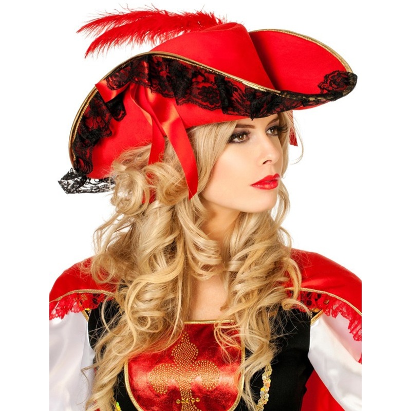Pirate pirate hat with lace for ladies