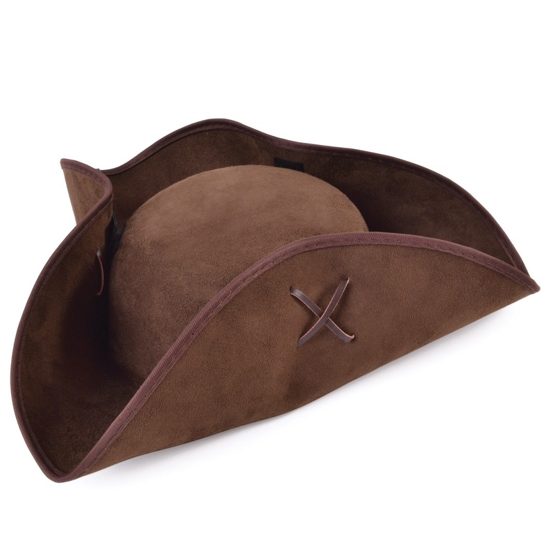 Pirate tricorn hat in suede look