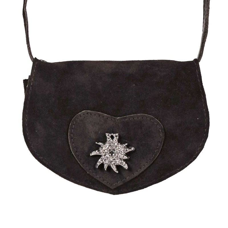 Black dirndl leather bag