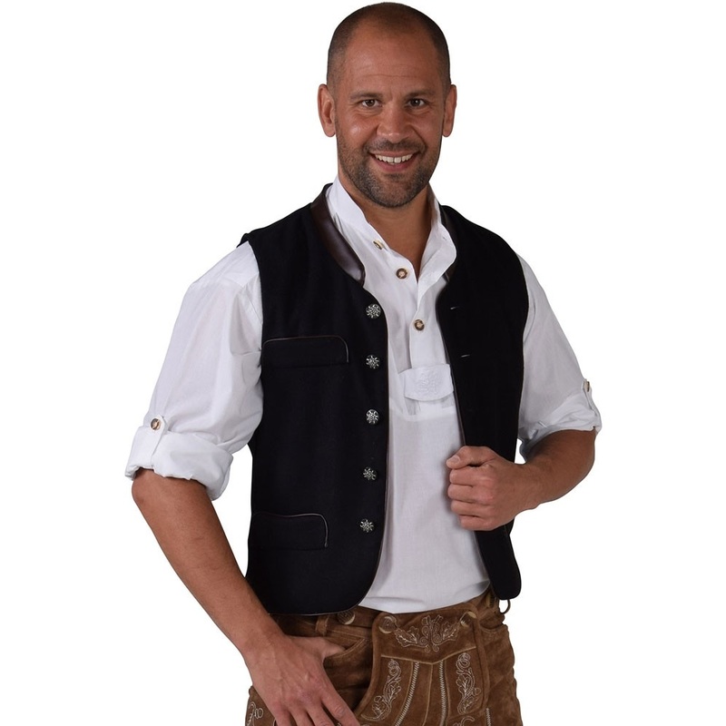 Black Tyrolean traditional vest XS