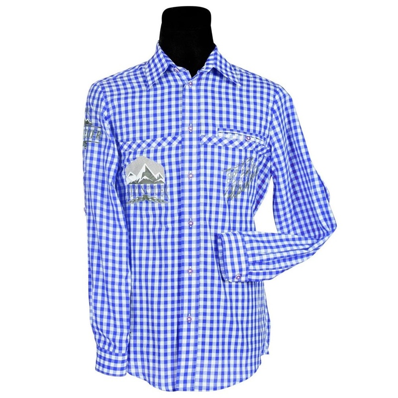 Blue Alpenliebe Trachten Shirt Kai XS