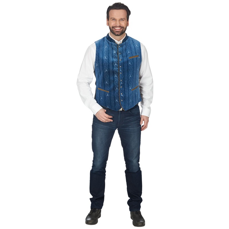 Blue traditional vest men 48