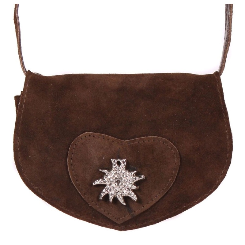 Brown leather dirndl bag