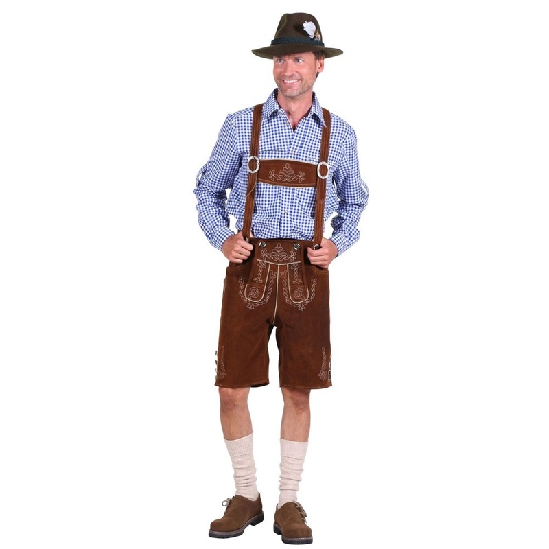 Dark brown leather traditional trousers Moritz 46